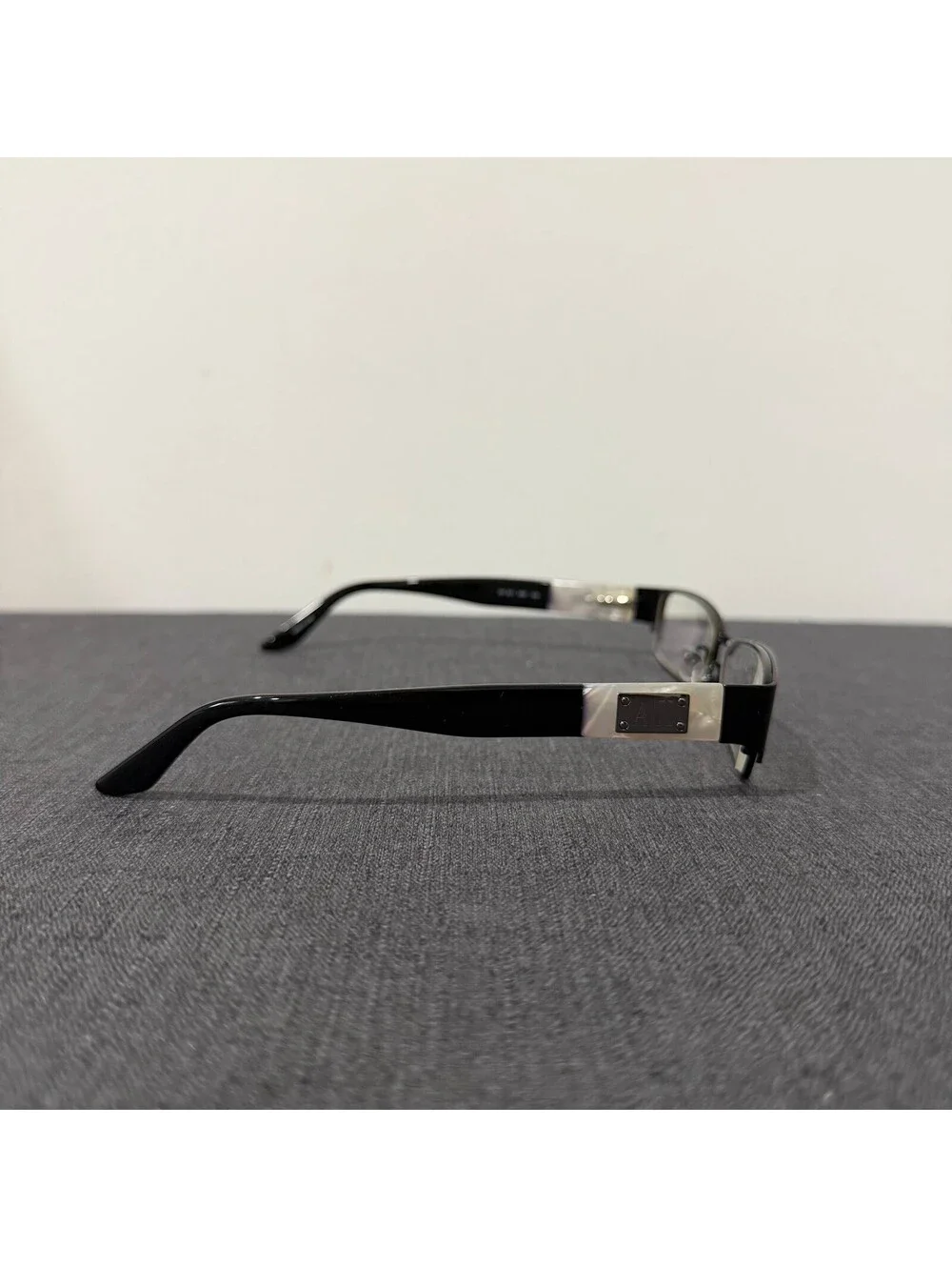 Armani Exchange AX 221 65Z Eyeglasses Frames Black Silver 52-16-135 w/ Case